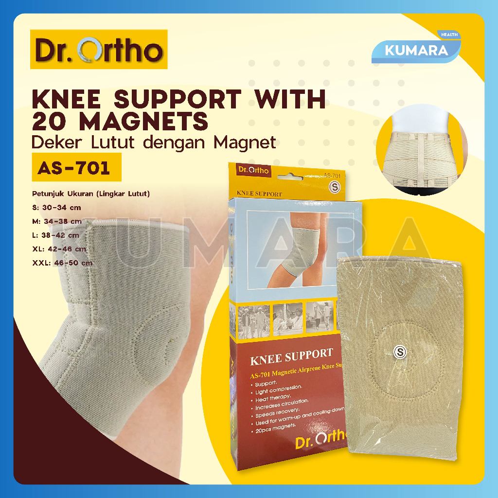 DR ORTHO - Knee Support Wiith 20 Magnets AS-701 / Deker Lutut dengan Magnet 1 DR ORTHO - Knee Support Wiith 20 Magnets AS-701 / Deker Lutut dengan Magnet