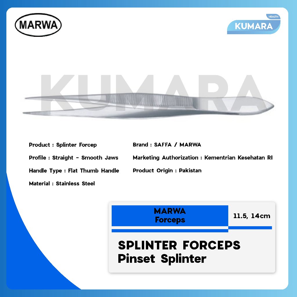 MARWA - Splinter Forceps Stainless Steel / Pinset Splinter 1 MARWA - Splinter Forceps Stainless Steel / Pinset Splinter