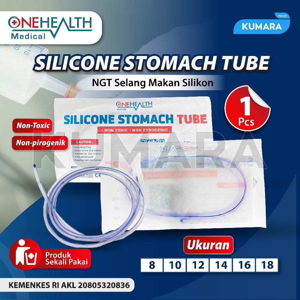 ONEHEALTH - NGT Silicone Stomach Tube | Selang Makan Silikon - Pcs | KUMARA 1 ONEHEALTH - NGT Silicone Stomach Tube | Selang Makan Silikon - Pcs | KUMARA