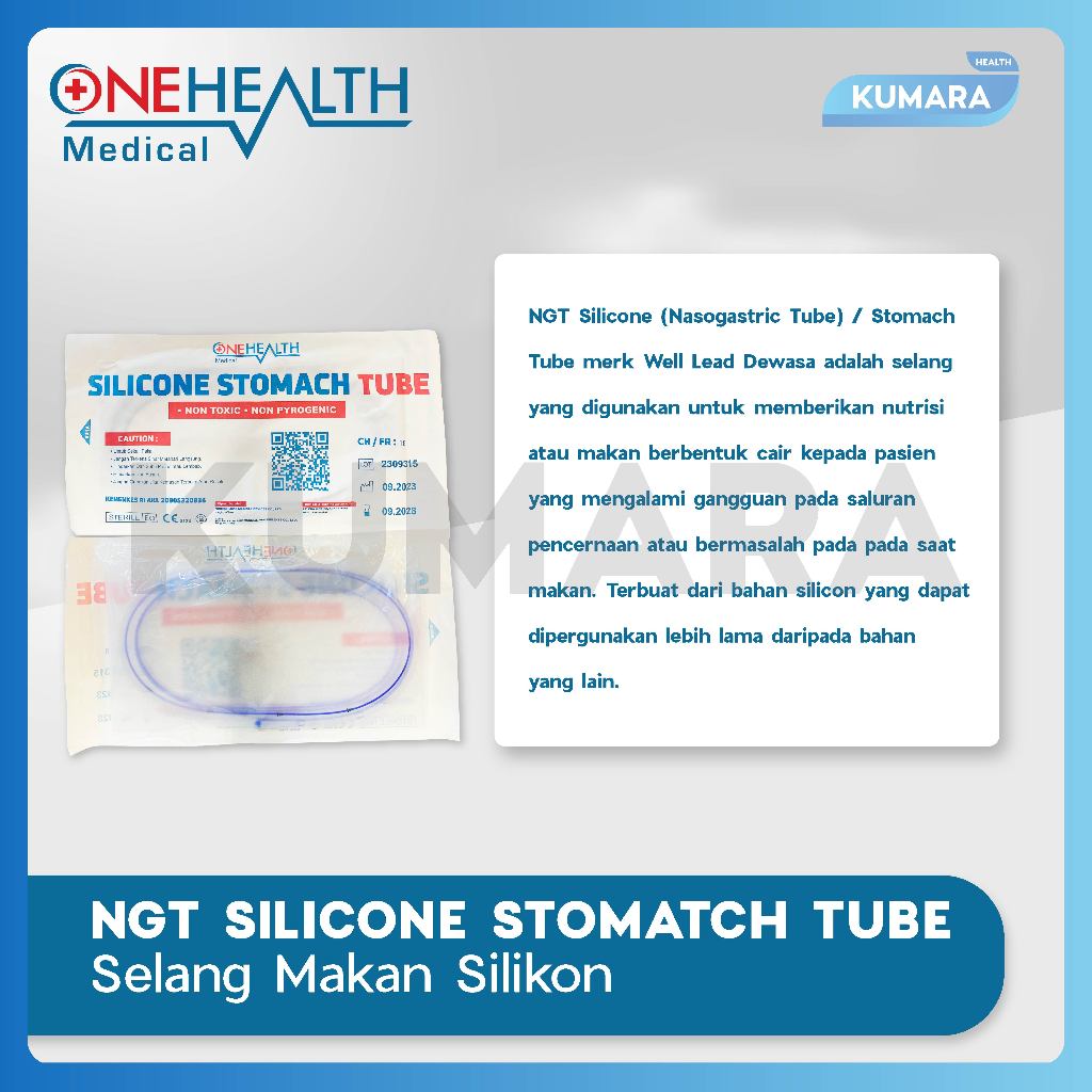 ONEHEALTH - NGT Silicone Stomach Tube | Selang Makan Silikon - Pcs | KUMARA 2 ONEHEALTH - NGT Silicone Stomach Tube | Selang Makan Silikon - Pcs | KUMARA - Image 2