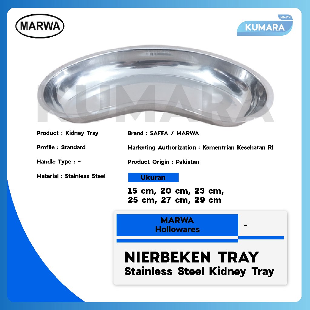 MARWA - Nierbeken Tray Stainless Steel / Kidney Tray / Waskom Bengkok 1 MARWA - Nierbeken Tray Stainless Steel / Kidney Tray / Waskom Bengkok