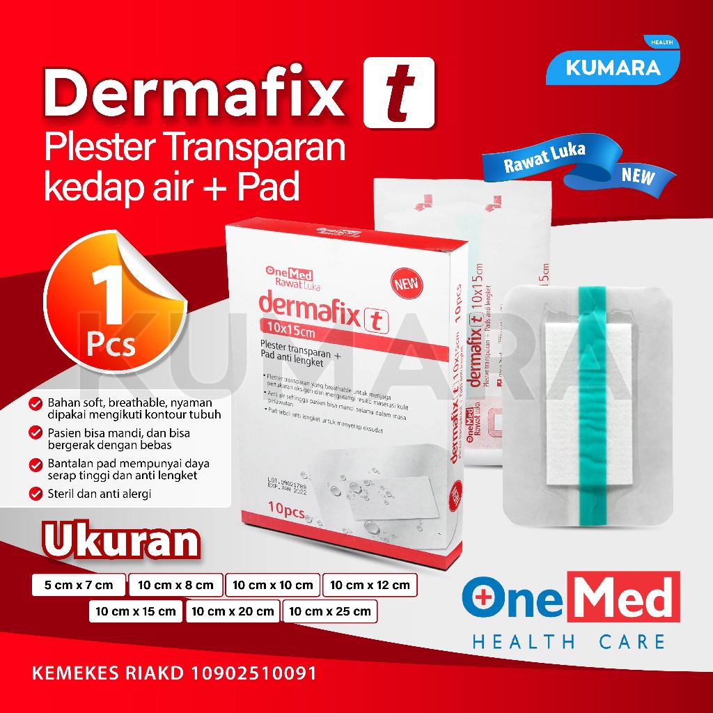 ONEMED - Dermafix Plester Transparant Kedap Air Pcs 1 ONEMED - Dermafix Plester Transparant Kedap Air Pcs