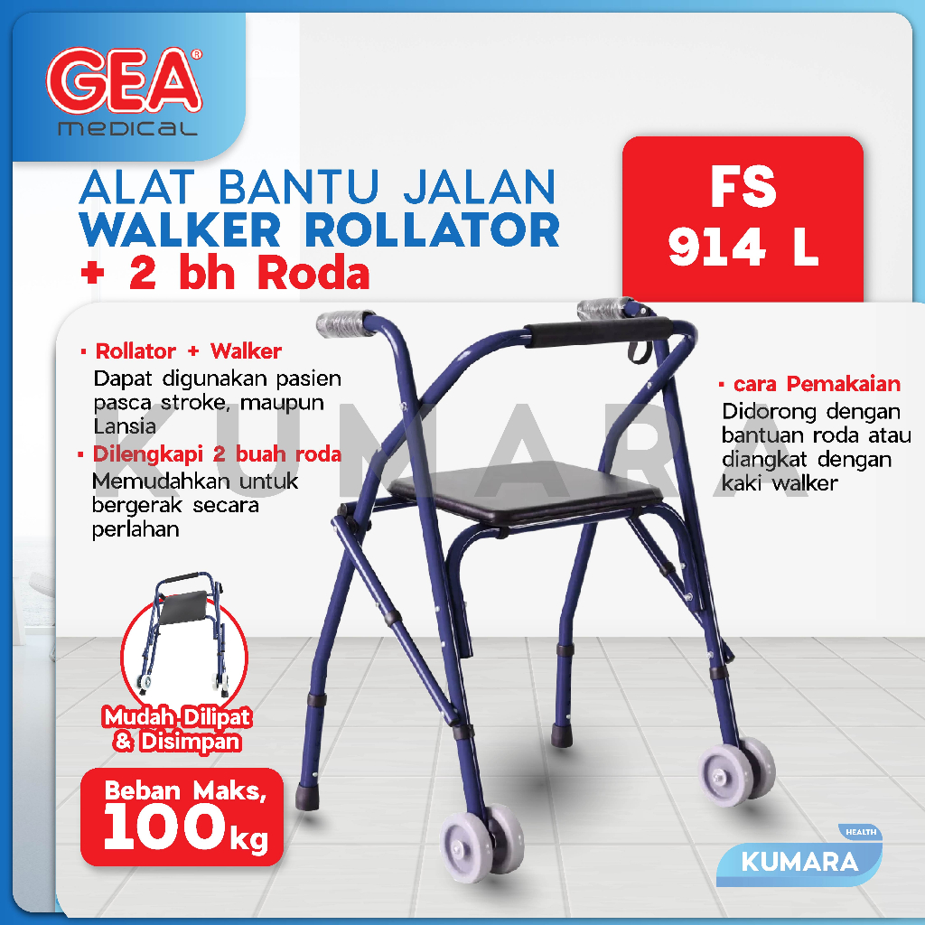 GEA - Rollator FS 914 L / Alat Bantu Jalan Dengan Roda 1 GEA - Rollator FS 914 L / Alat Bantu Jalan Dengan Roda