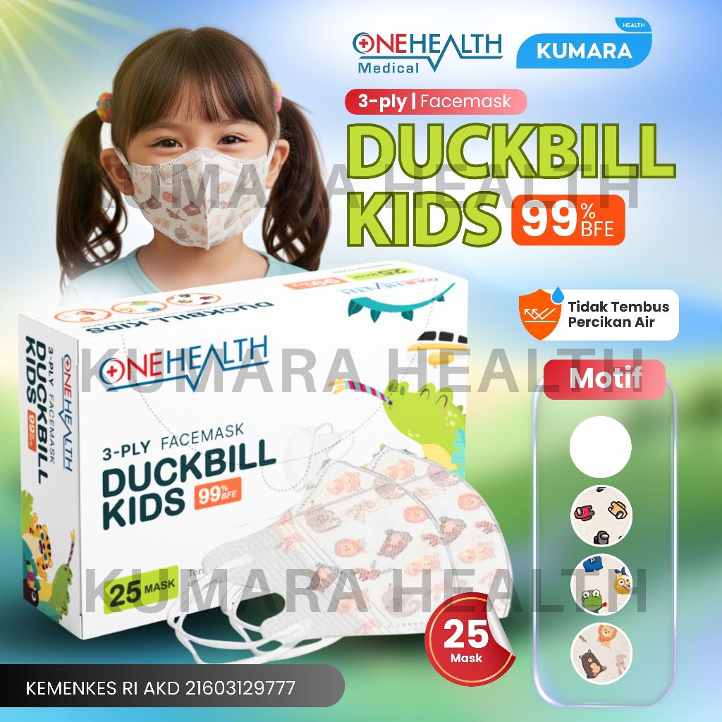ONEHEALTH - Masker Duckbill Kids isi 25's / Masker Duckbill Anak Motif 1 ONEHEALTH - Masker Duckbill Kids isi 25's / Masker Duckbill Anak Motif