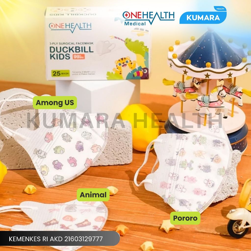 ONEHEALTH - Masker Duckbill Kids isi 25's / Masker Duckbill Anak Motif 2 ONEHEALTH - Masker Duckbill Kids isi 25's / Masker Duckbill Anak Motif - Image 2