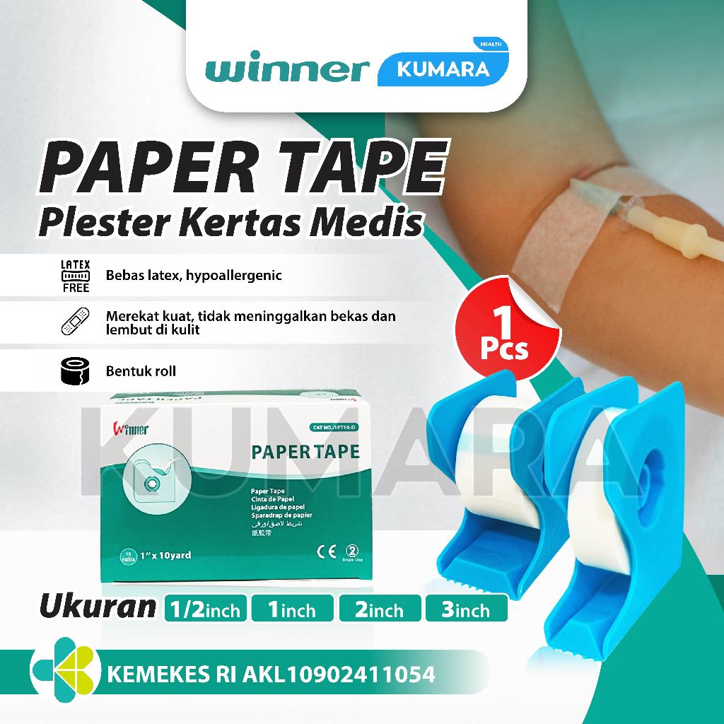 WINNER - Plester Surgical Tape / Paper Tape Luka Satuan - Pcs 1 WINNER - Plester Surgical Tape / Paper Tape Luka Satuan - Pcs