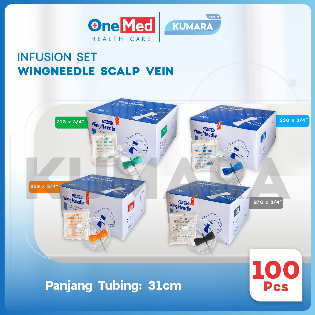 ONEMED - Wing Needle / Scalp Vein Set Box isi 100's 1 ONEMED - Wing Needle / Scalp Vein Set Box isi 100's