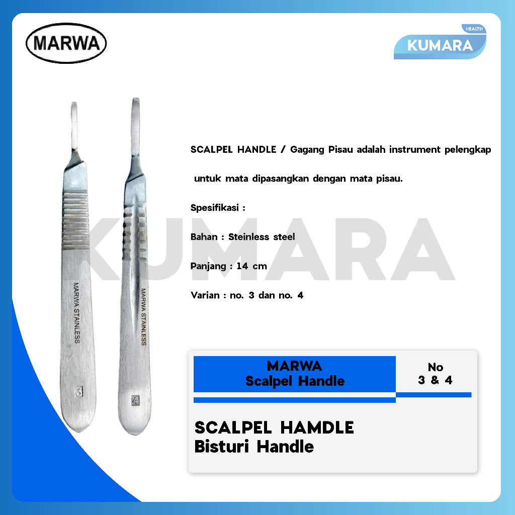 MARWA - Scalpel Handle / Gagang Pisau Bisturi Bedah Operasi 1 MARWA - Scalpel Handle / Gagang Pisau Bisturi Bedah Operasi