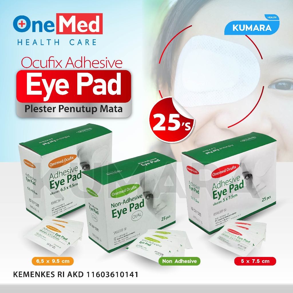 ONEMED - Ocufix Plester Penutup Mata Eye Pad Adhesive / Non Adhesive isi 25's 1 ONEMED - Ocufix Plester Penutup Mata Eye Pad Adhesive / Non Adhesive isi 25's