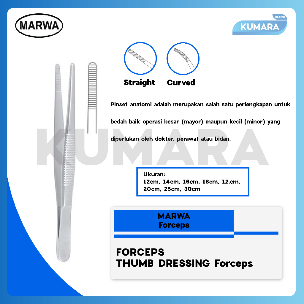 MARWA - Thumb Dressing Forceps / Pinset Anatomis 1 MARWA - Thumb Dressing Forceps / Pinset Anatomis