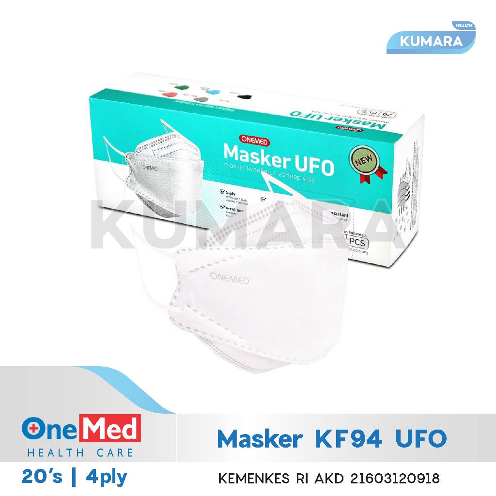 ONEMED - Masker Medis KF94 UFO 4ply / Masker KF94 BOX isi 20's 1 ONEMED - Masker Medis KF94 UFO 4ply / Masker KF94 BOX isi 20's