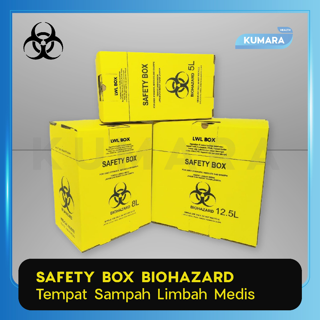 Medical Safety Box Biohazard / Tempat Sampah Limbah Medis Infeksius Disposable 1 Medical Safety Box Biohazard / Tempat Sampah Limbah Medis Infeksius Disposable