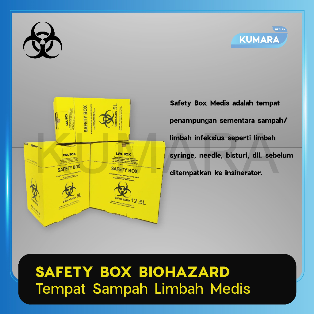 Medical Safety Box Biohazard / Tempat Sampah Limbah Medis Infeksius Disposable 2 Medical Safety Box Biohazard / Tempat Sampah Limbah Medis Infeksius Disposable - Image 2