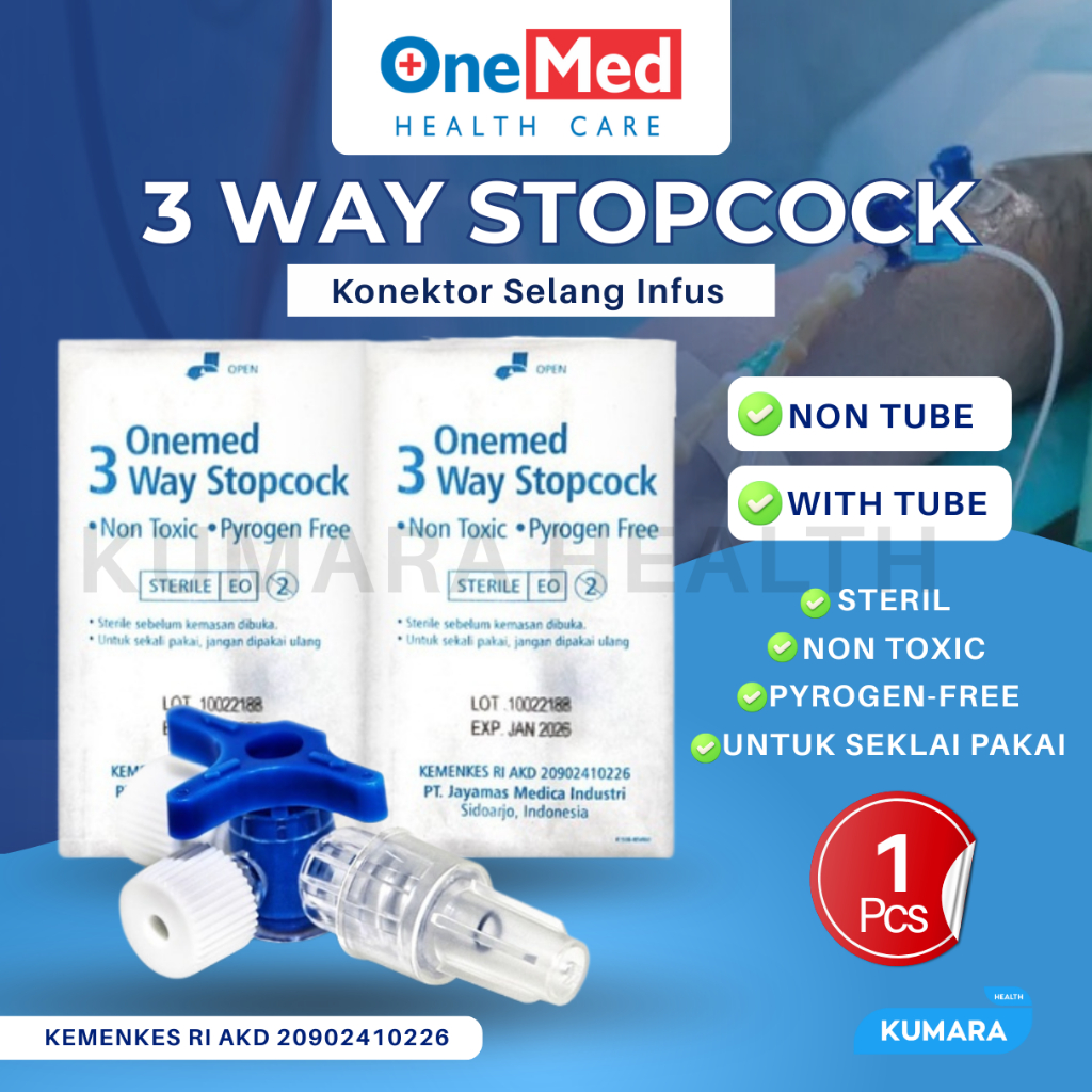 ONEMED - Three Way Stopcock Non Tube & With Tube Pcs 1 ONEMED - Three Way Stopcock Non Tube & With Tube Pcs