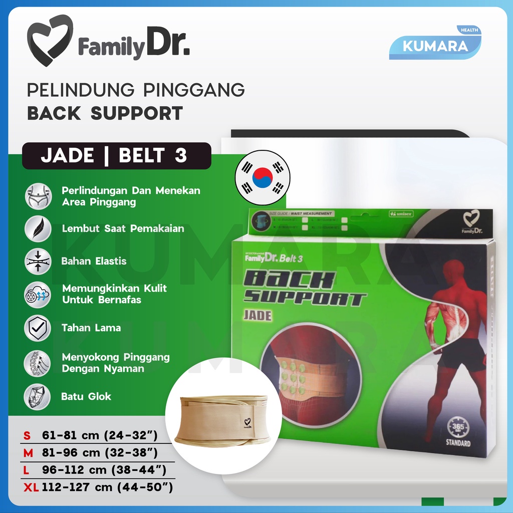FAMILY DR - Belt 3 Back Support Jade / Korset Lumbar Pinggang Jade 1 FAMILY DR - Belt 3 Back Support Jade / Korset Lumbar Pinggang Jade