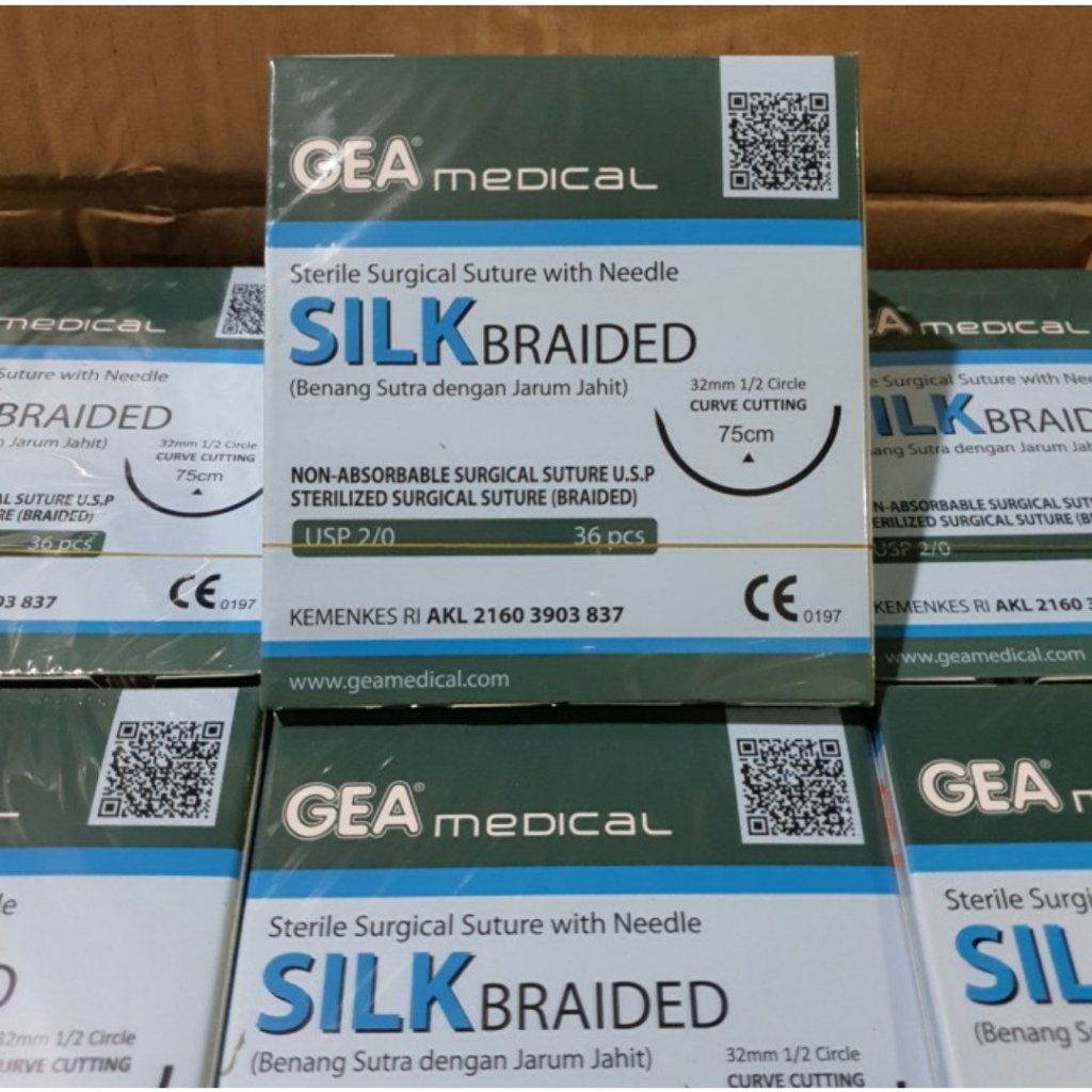 GEA - Silk Braided + Needle / Benang Jahit Bedah + Jarum Silk Braided BOX 2 GEA - Silk Braided + Needle / Benang Jahit Bedah + Jarum Silk Braided BOX - Image 2