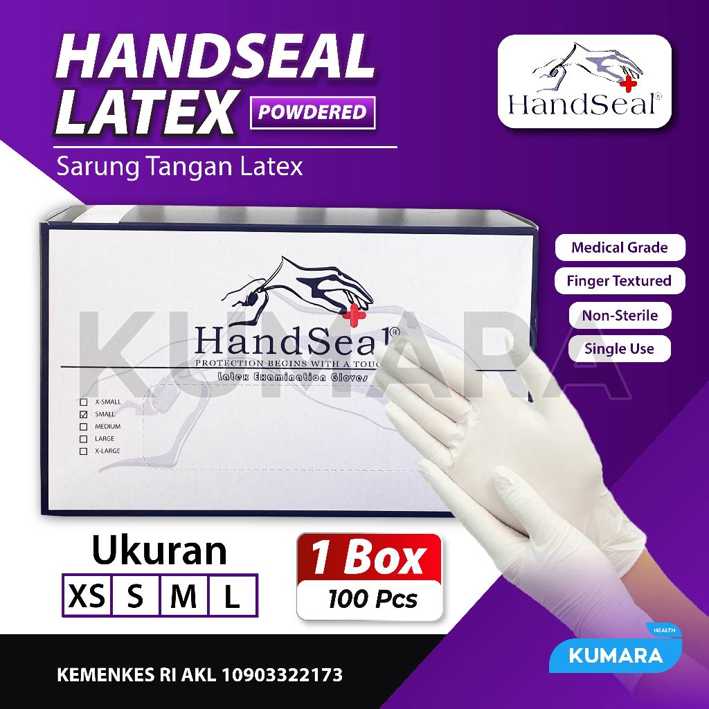 HANDSEAL - Sarung Tangan Latex Powdered 1 HANDSEAL - Sarung Tangan Latex Powdered