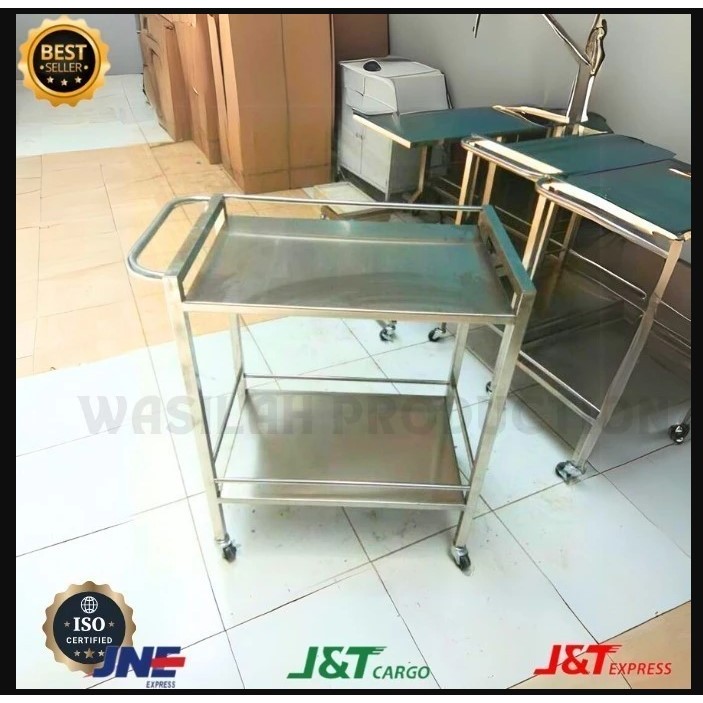 LOKAL - Instrumen Trolley 2 Dan 3 Rak / Plus Laci dan Tanpa Laci / Instrumen Trolley 3 Susun Medis Rumah Sakit 2 LOKAL - Instrumen Trolley 2 Dan 3 Rak / Plus Laci dan Tanpa Laci / Instrumen Trolley 3 Susun Medis Rumah Sakit - Image 2