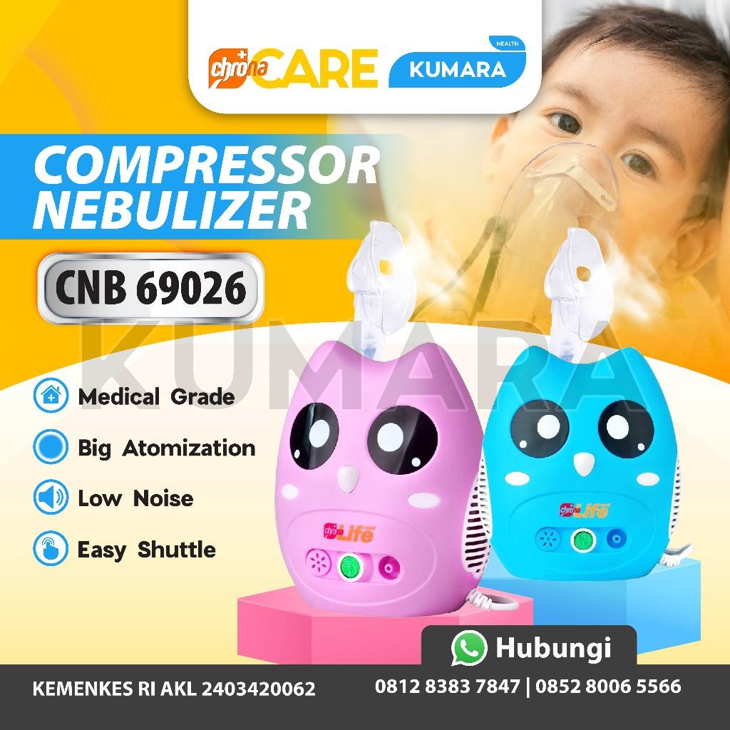 CHRONA CARE - Compressor Nebulizer Anak CNB 69026/ Alat Inhalasi / Nebulizer 1 CHRONA CARE - Compressor Nebulizer Anak CNB 69026/ Alat Inhalasi / Nebulizer