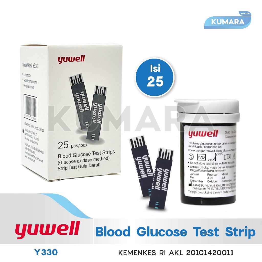 YUWELL - Blood Glucose Test Strip Y330 Box Isi 25 Pcs 1 YUWELL - Blood Glucose Test Strip Y330 Box Isi 25 Pcs