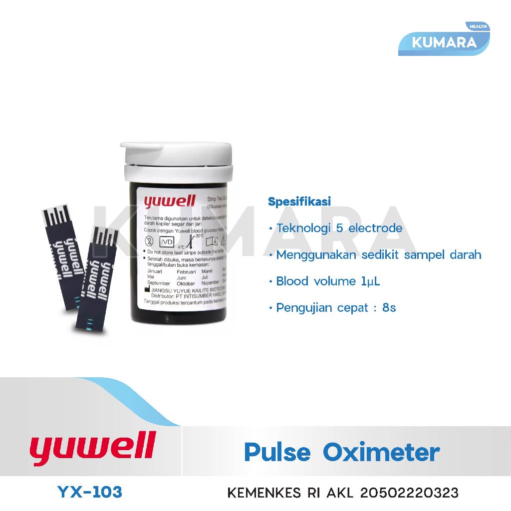 YUWELL - Blood Glucose Test Strip Y330 Box Isi 25 Pcs 2 YUWELL - Blood Glucose Test Strip Y330 Box Isi 25 Pcs - Image 2