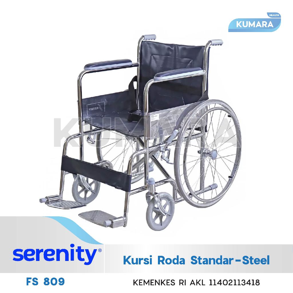 SERENITY - Kursi Roda Standar Serenity FS809 Steel Wheelchair / Kursi Roda Standar Rumah Sakit 1 SERENITY - Kursi Roda Standar Serenity FS809 Steel Wheelchair / Kursi Roda Standar Rumah Sakit