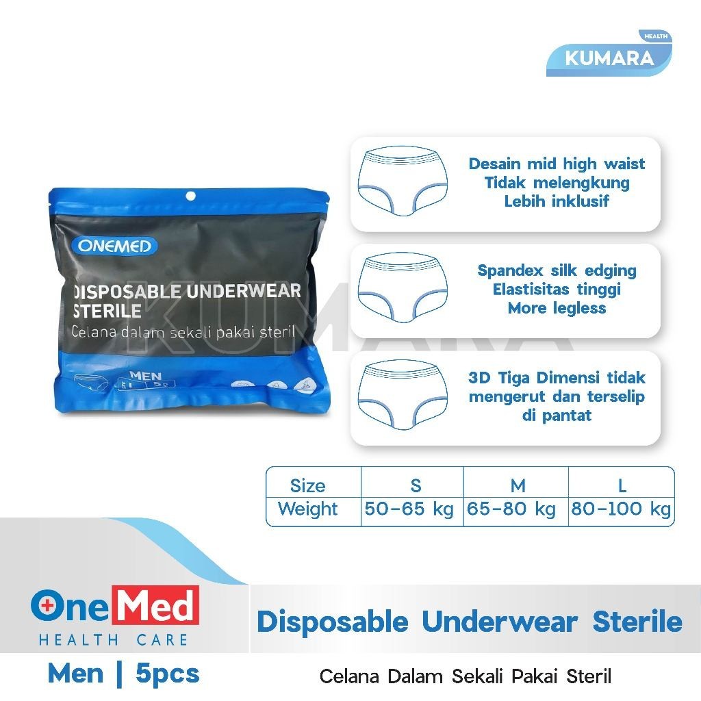 ONEMED - Celana Dalam Pria Sekali Pakai / Steril Underwear isi 5'S Pack 2 ONEMED - Celana Dalam Pria Sekali Pakai / Steril Underwear isi 5'S Pack - Image 2