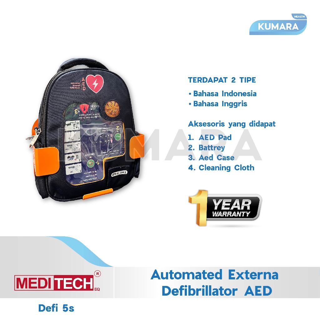 MEDITECH - AED Defibrillator Meditech 5S / Automatic External Defibrillator AED 2 MEDITECH - AED Defibrillator Meditech 5S / Automatic External Defibrillator AED - Image 2
