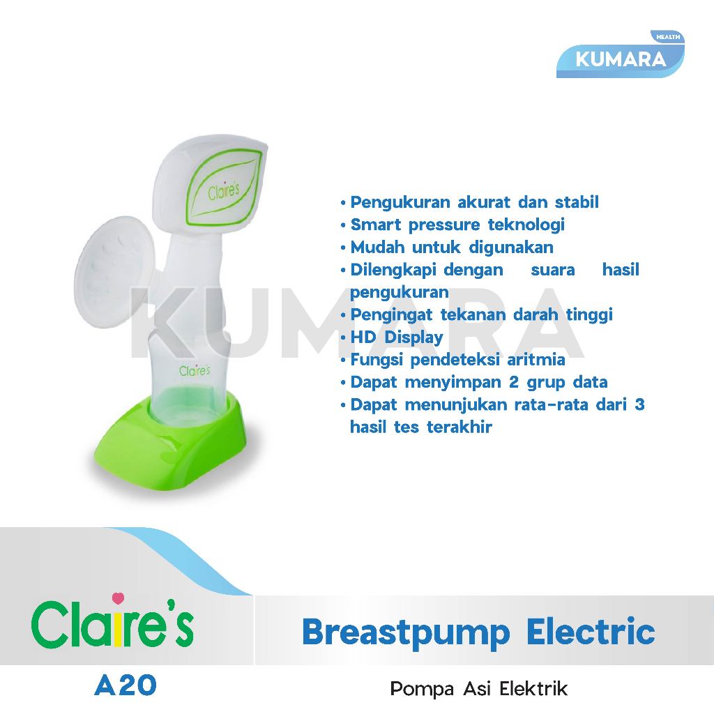 CLAIRE'S - Breastpump Electric A20 / Pompa Asi Elektrik 2 CLAIRE'S - Breastpump Electric A20 / Pompa Asi Elektrik - Image 2