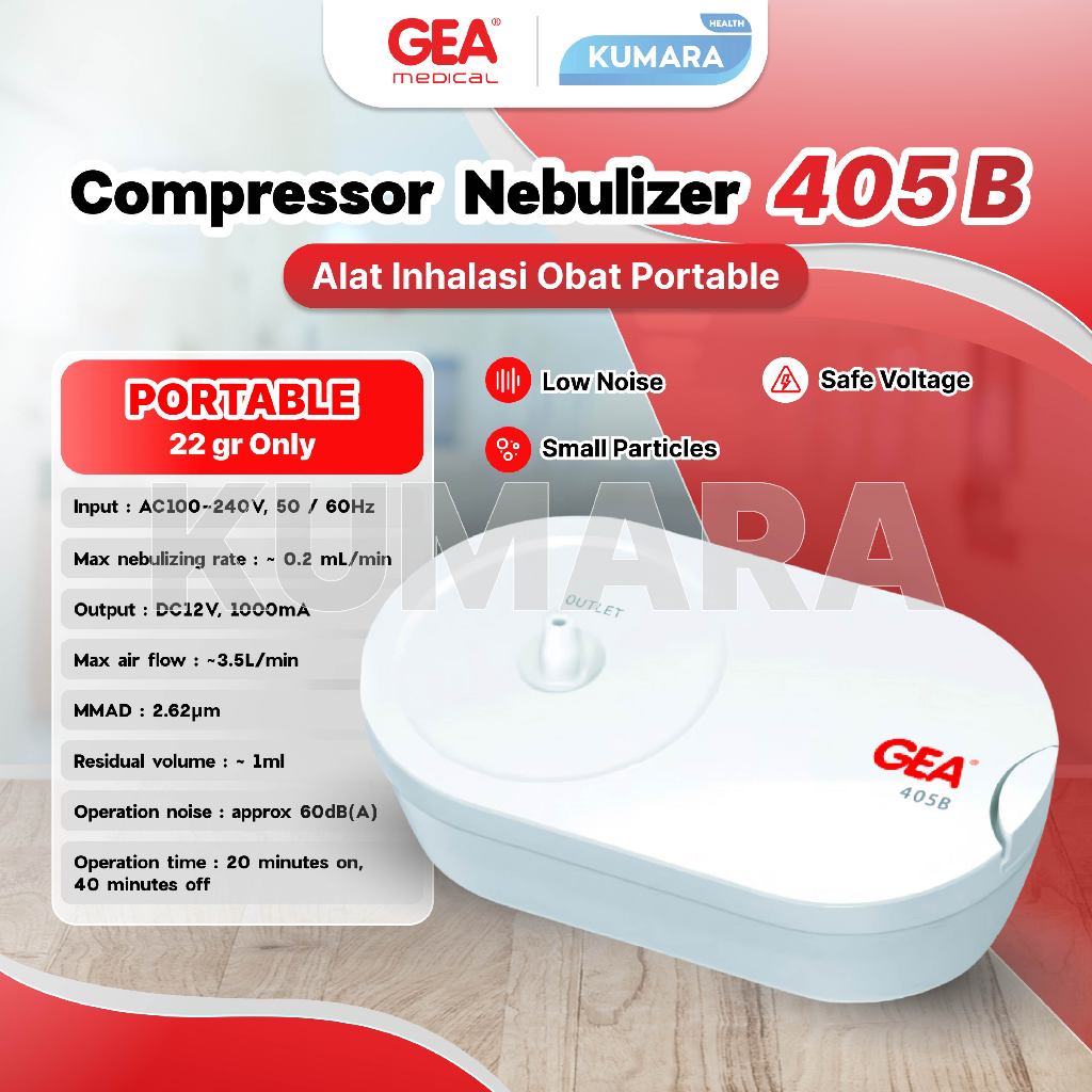 GEA - Compressor Nebulizer 405 B / Alat Inhalasi Obat Portable 1 GEA - Compressor Nebulizer 405 B / Alat Inhalasi Obat Portable