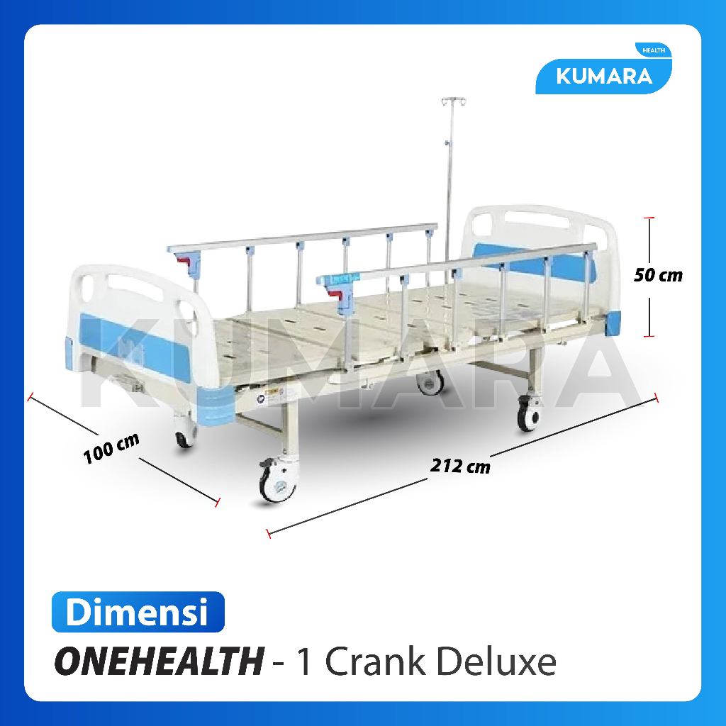 ONEHEALTH - Hospital Bed Manual 1 Crank Delux / Bed Pasien Manual 1 Engkol 2 ONEHEALTH - Hospital Bed Manual 1 Crank Delux / Bed Pasien Manual 1 Engkol - Image 2