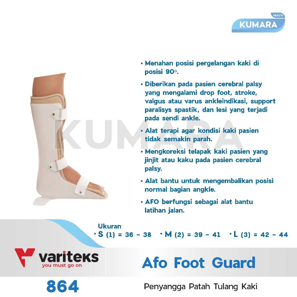VARITEKS - Afo Foot Guard 864 / Penyangga Patah Tulang Kaki 2 VARITEKS - Afo Foot Guard 864 / Penyangga Patah Tulang Kaki - Image 2