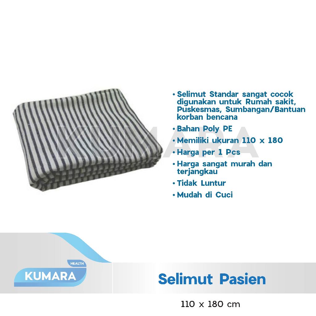 KUMARA - Selimut Pasien Standard Rumah Sakit 110x180 cm / Selimut Lurik 2 KUMARA - Selimut Pasien Standard Rumah Sakit 110x180 cm / Selimut Lurik - Image 2