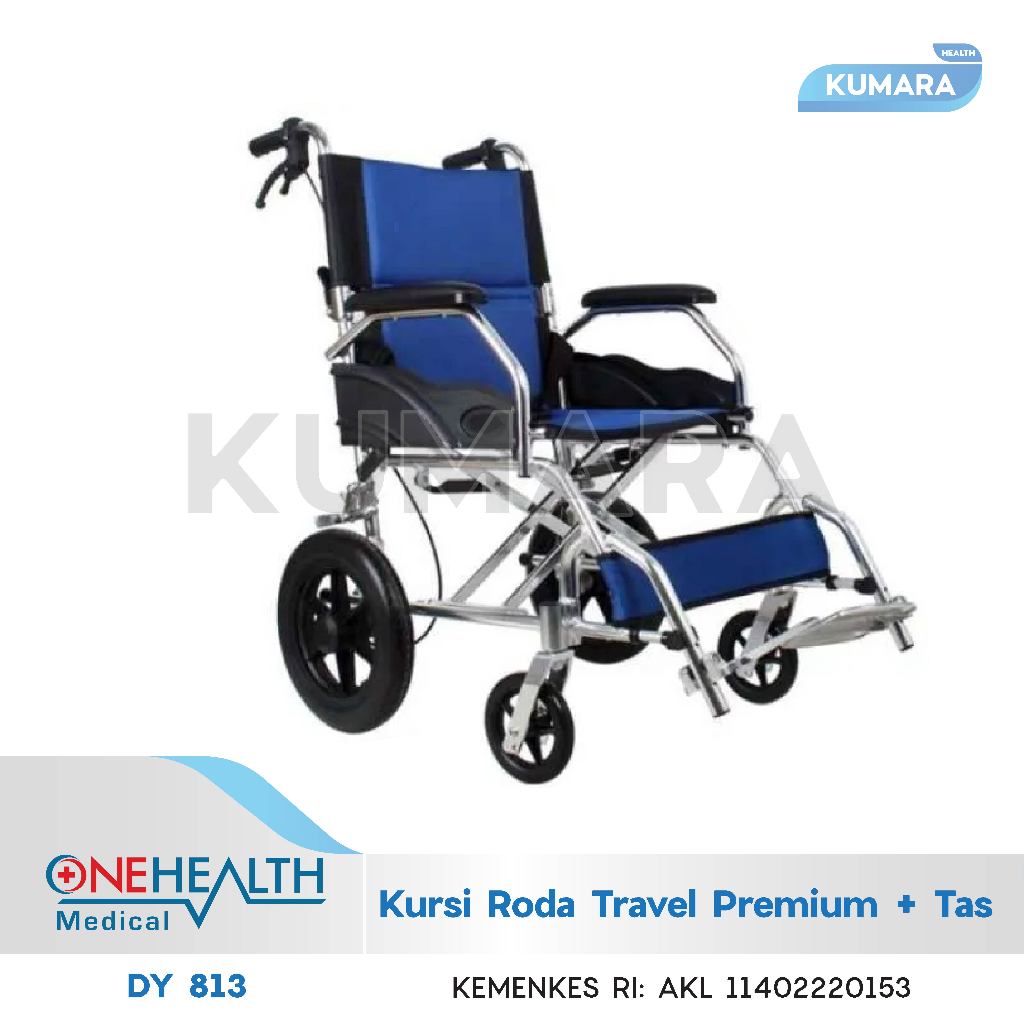 ONEHEALTH - Kursi Roda Travel Alumunium DY 813 + Tas / Alumunium Travelling Wheelchair 1 ONEHEALTH - Kursi Roda Travel Alumunium DY 813 + Tas / Alumunium Travelling Wheelchair
