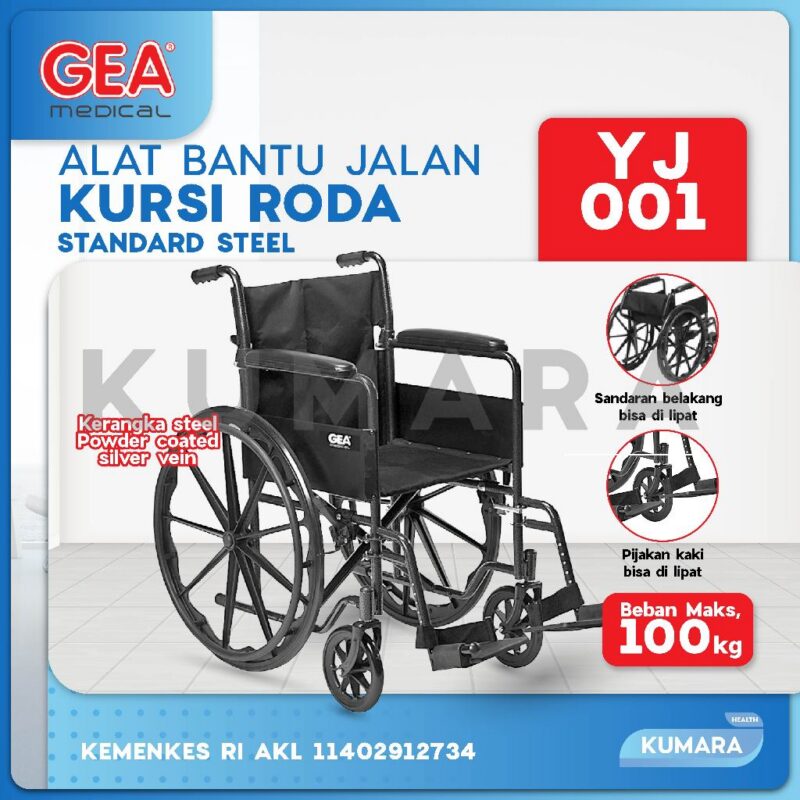 GEA - Kursi Roda Standard Steel YJ-001 Velg Racing / Portable Hospital Wheelchair 1 ginee 20251231145906707 4625758506