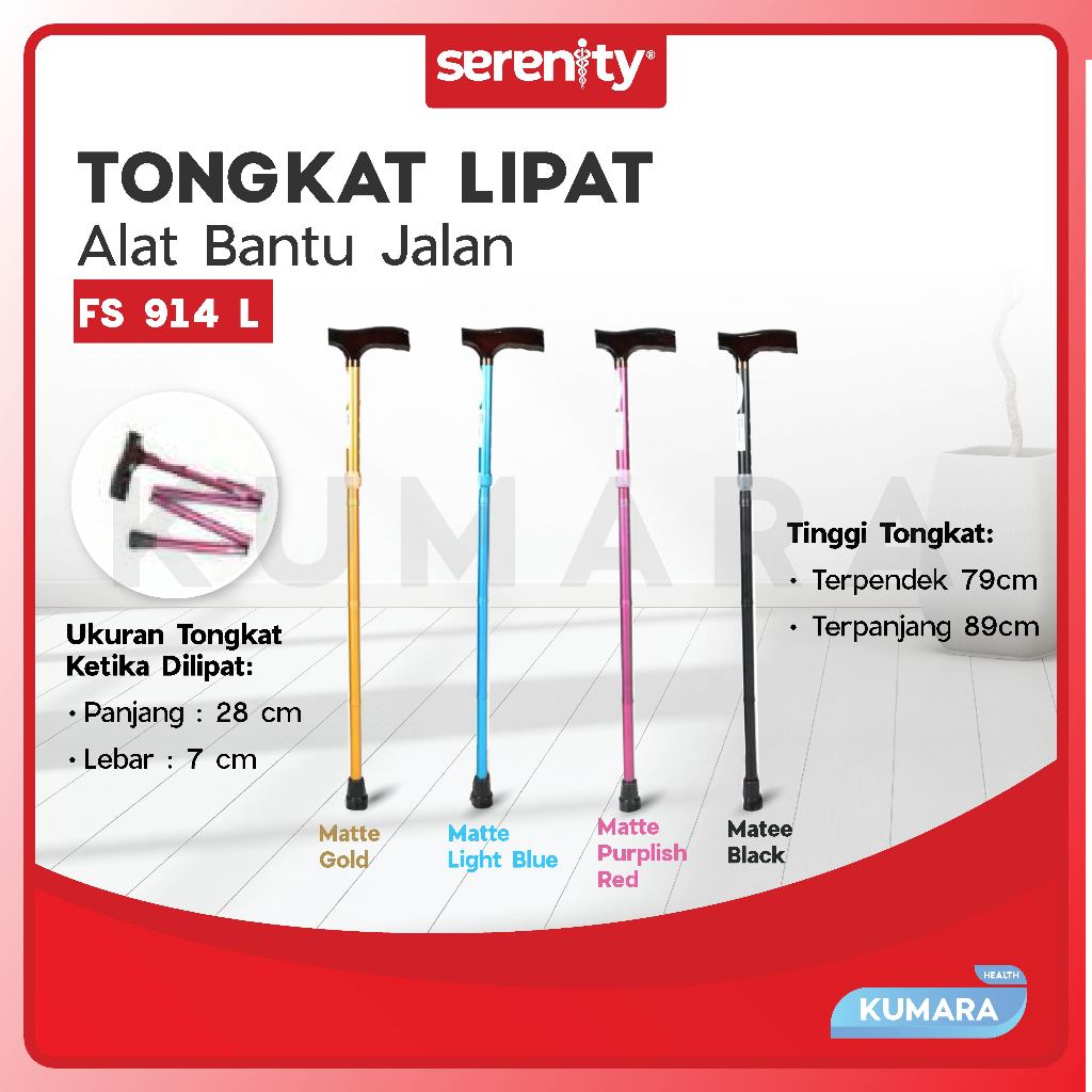 SERENITY - Tongkat Lipat FS-927 L / Tongkat Lipat Orang Tua 1 SERENITY - Tongkat Lipat FS-927 L / Tongkat Lipat Orang Tua