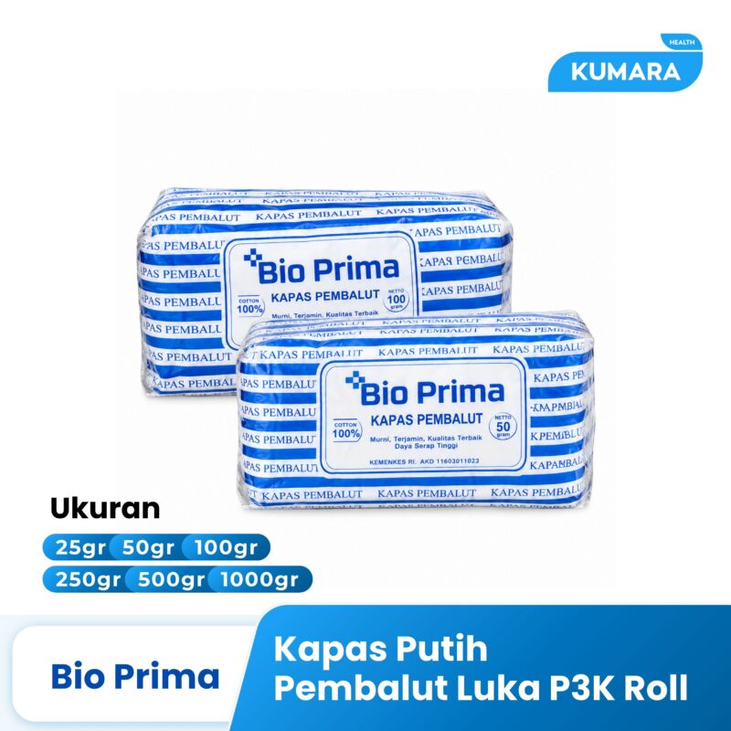 BIO PRIMA - Kapas Putih serbaguna / Pembalut Luka P3K Rol 1 112 1
