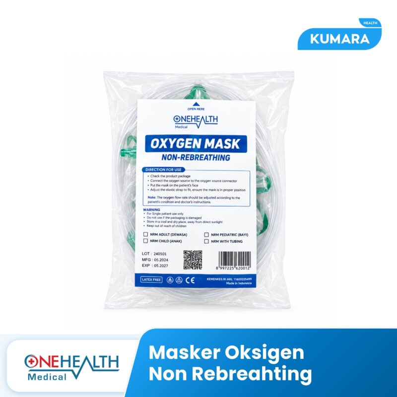 ONEHEALTH - Masker Oksigen Non Rebreathing Mask NRM Oxygen Mask Dewasa Anak 1 174