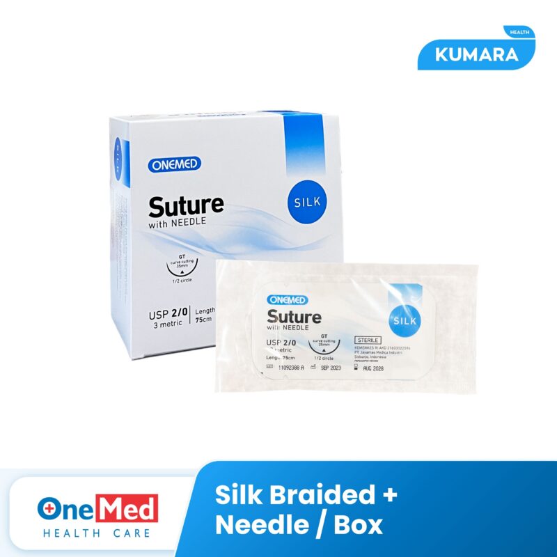 ONEMED - Silk Braided + Needle / Benang Jahit Box isi 36's 1 299 Silk