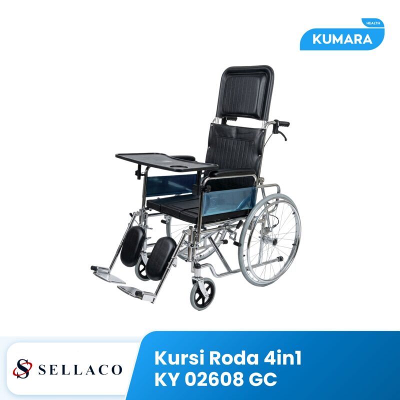 SELLA - Kursi Roda 4in1 KY 02608 GC / Kursi Roda 4in1 Selonjor + BAB + Baring + Meja 1 472 1
