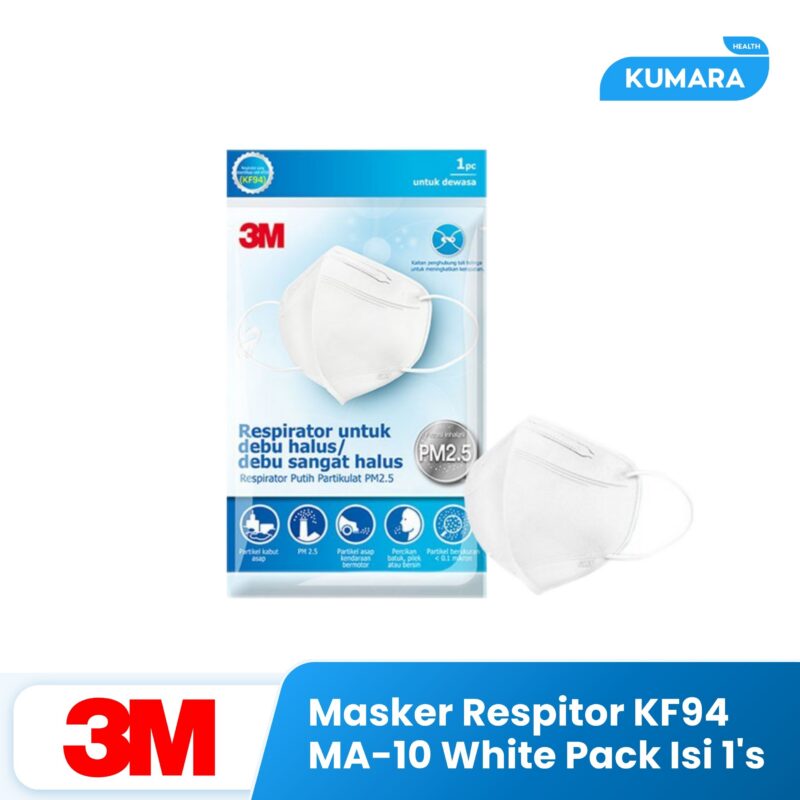 3M - Masker Respirator KF94 MA-10 White Pack isi 1's 1 483