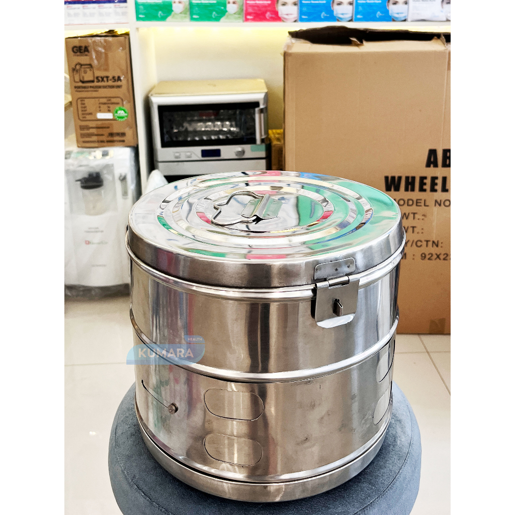KUMARA - Dressing Drum Sterilizer Stainless Steel / Tromol Sterilisasi Instrumen 2 KUMARA - Dressing Drum Sterilizer Stainless Steel / Tromol Sterilisasi Instrumen - Image 2