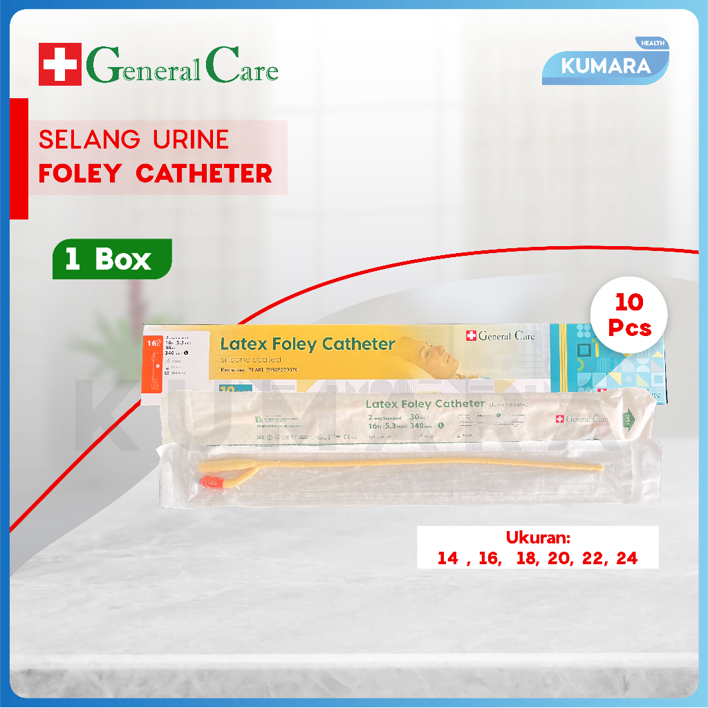 GENERAL CARE - Foley Catheter 2 Way Silicone Coated / Selang Kateter BOX 1 GENERAL CARE - Foley Catheter 2 Way Silicone Coated / Selang Kateter BOX