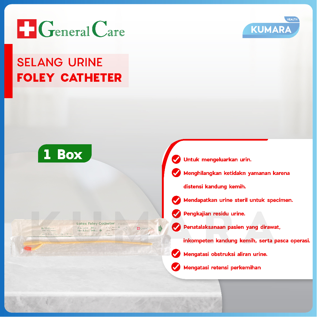 GENERAL CARE - Foley Catheter 2 Way Silicone Coated / Selang Kateter BOX 2 GENERAL CARE - Foley Catheter 2 Way Silicone Coated / Selang Kateter BOX - Image 2