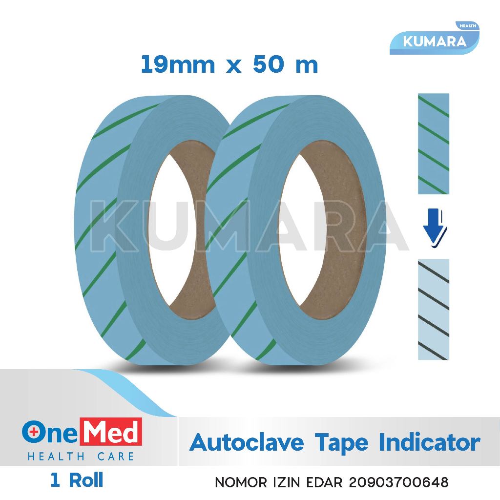 ONEMED - Autoclave Tape Indicator 19mm x 50m Roll 1 ONEMED - Autoclave Tape Indicator 19mm x 50m Roll