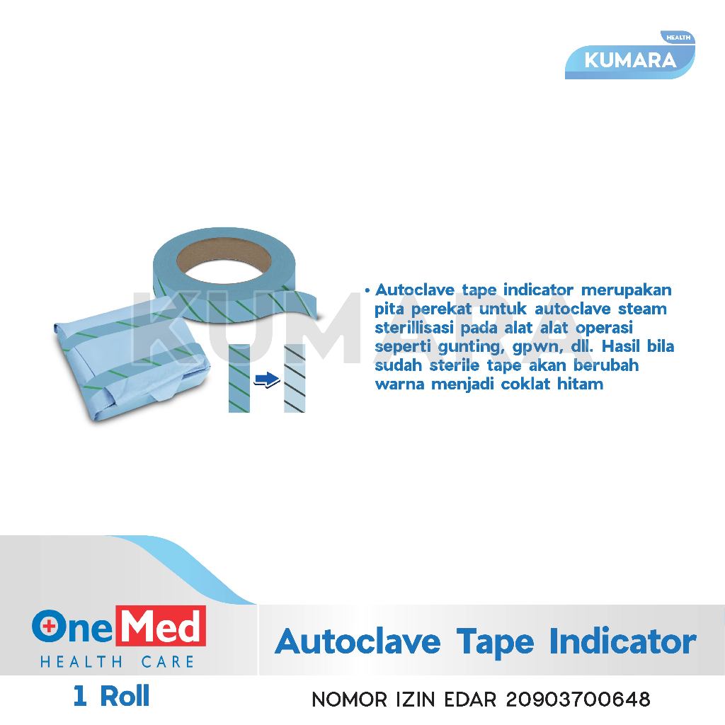 ONEMED - Autoclave Tape Indicator 19mm x 50m Roll 2 ONEMED - Autoclave Tape Indicator 19mm x 50m Roll - Image 2