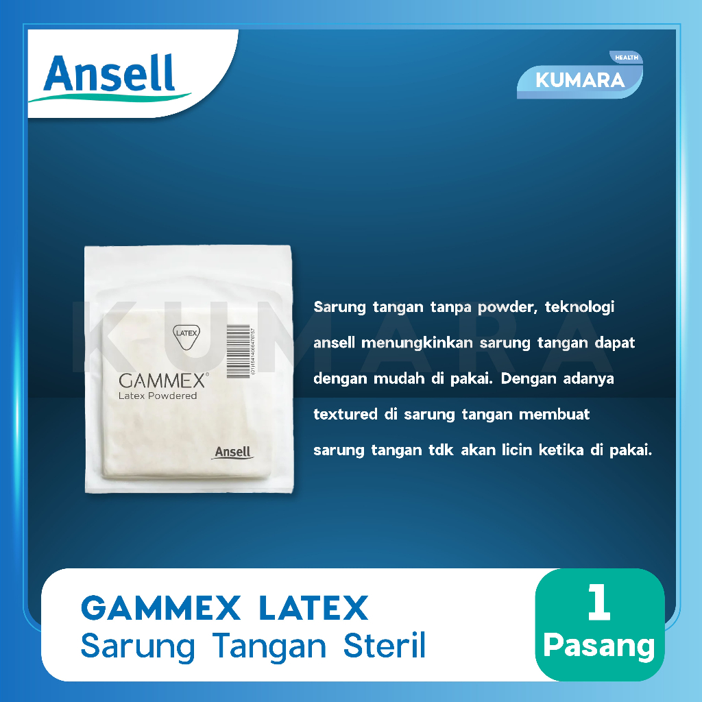 ANSELL - Gammex Latex Powdered Textured / Sarung Tangan Steril Pcs 2 ANSELL - Gammex Latex Powdered Textured / Sarung Tangan Steril Pcs - Image 2