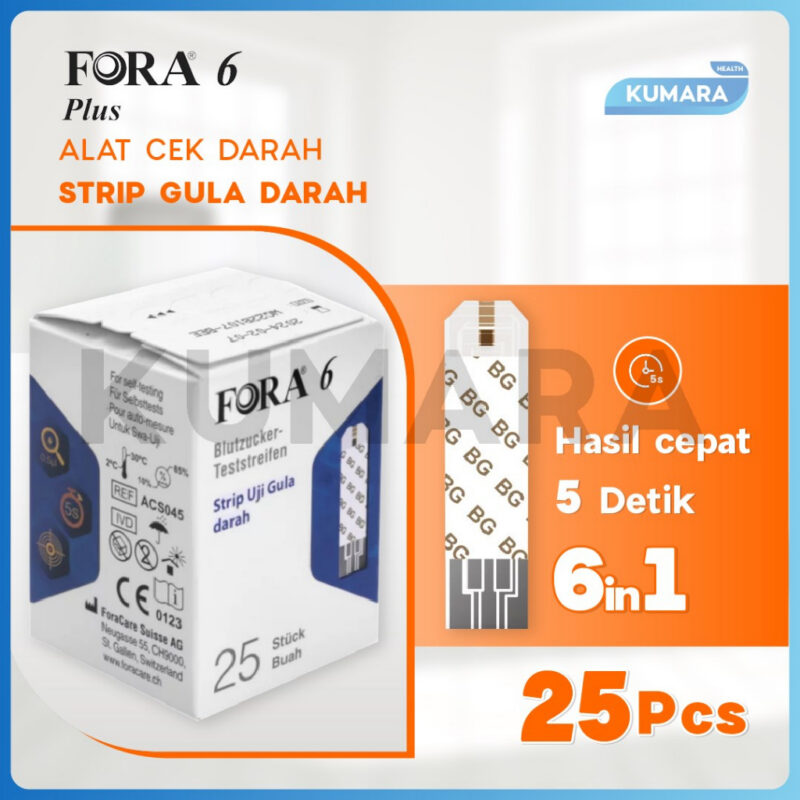 FORA 6in1 - Strip Gula Darah isi 25 pcs / Refill Blood Glucose 1 ginee 20260105151833949 2185259558