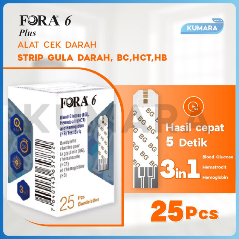 FORA 6in1 - Strip Gula Darah + Hemoglobin ( HB ) + Hematokrit isi 25 1 ginee 20260105151841169 4206382301