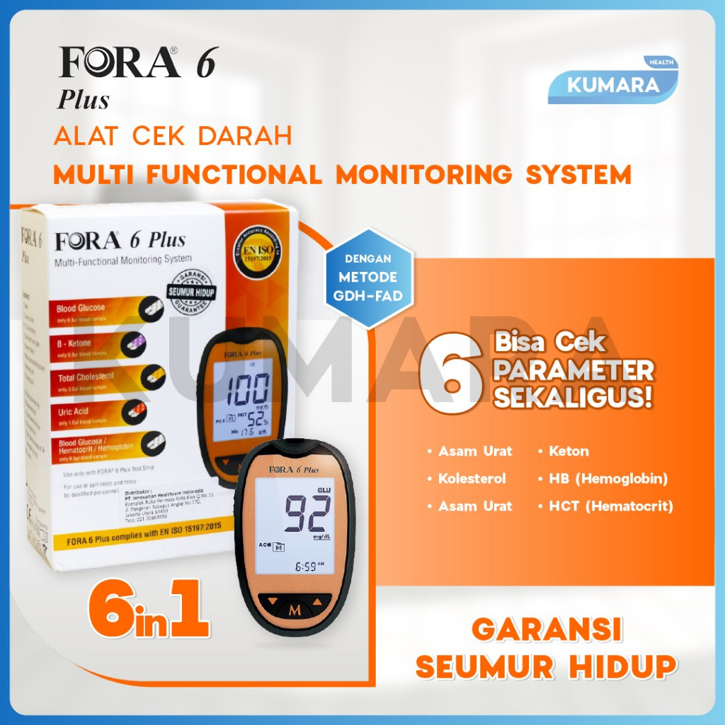 Fora 6in1 - Plus Multi-Functional Monitoring 6 Plus / Alat Cek Monitor (UA/GB/HCT/HB/KB/TCH) 1 Fora 6in1 - Plus Multi-Functional Monitoring 6 Plus / Alat Cek Monitor (UA/GB/HCT/HB/KB/TCH)